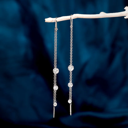 Silver Sparkling Sui Dhaga Earrings