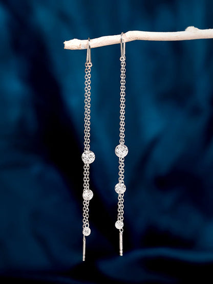 Silver Sparkling Sui Dhaga Earrings