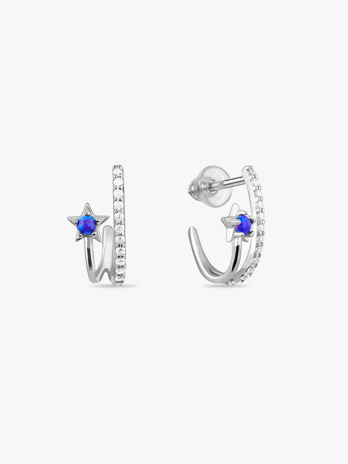 Silver Azure Aura Earrings