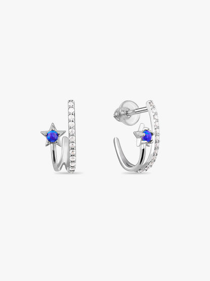 Silver Azure Aura Earrings