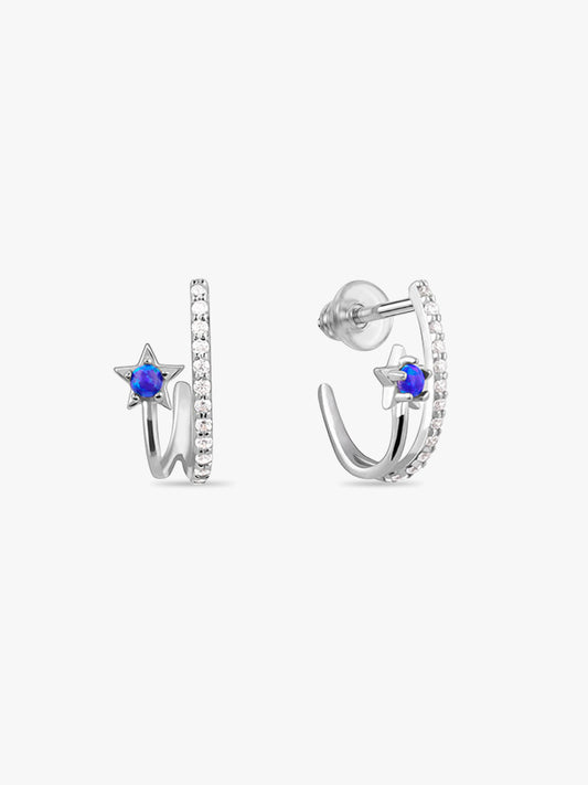 Silver Azure Aura Earrings