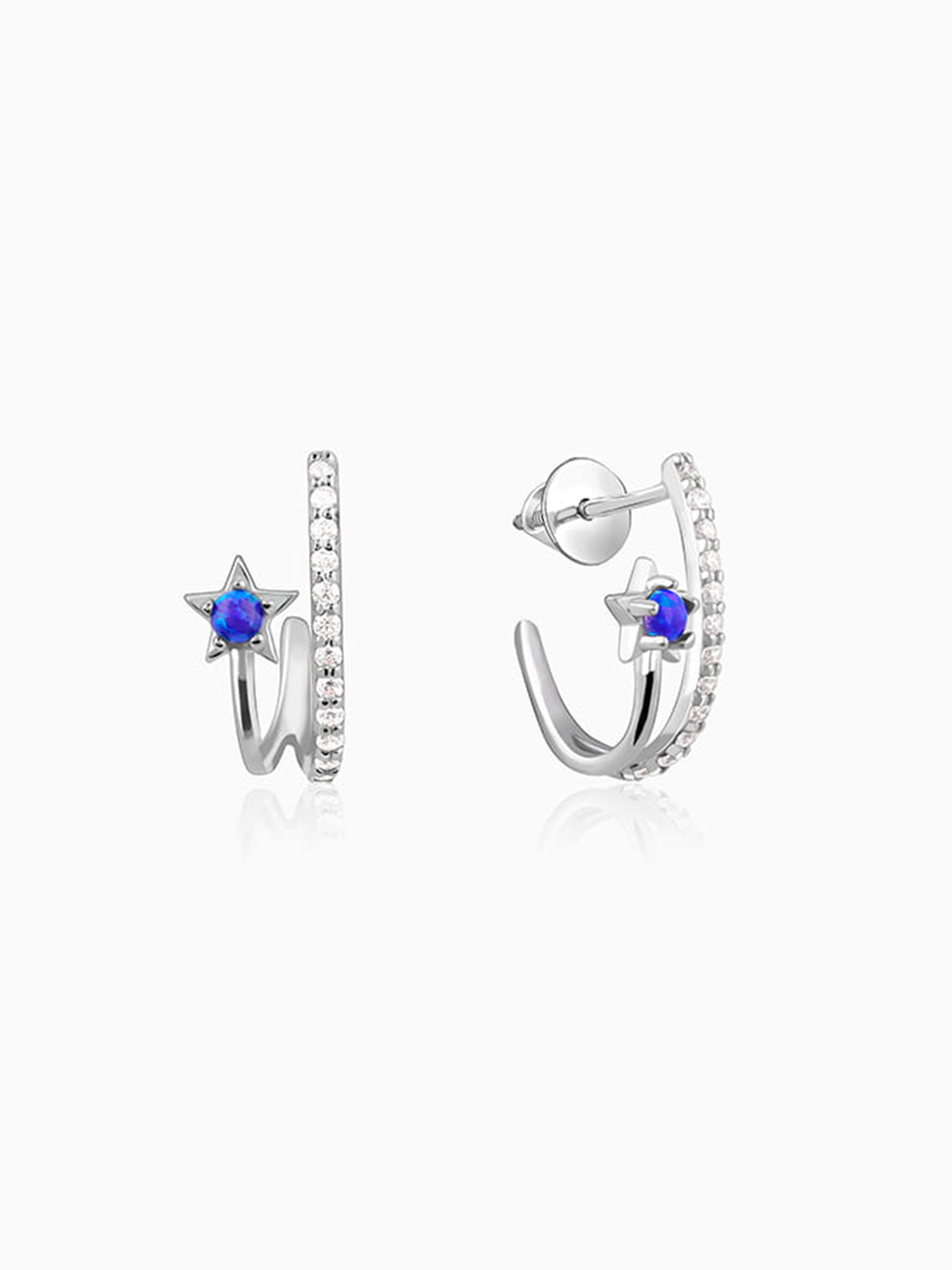 Silver Azure Aura Earrings