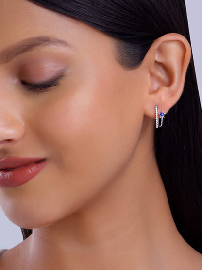 Silver Azure Aura Earrings