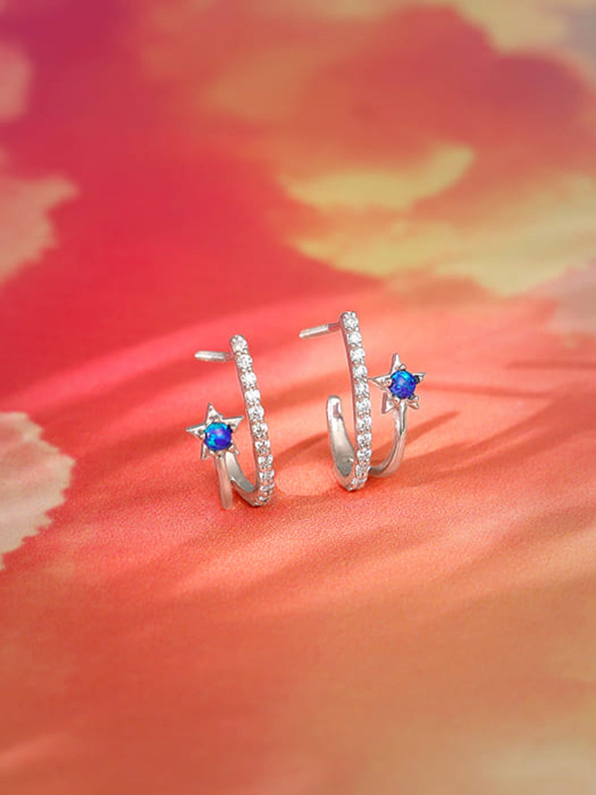 Silver Azure Aura Earrings