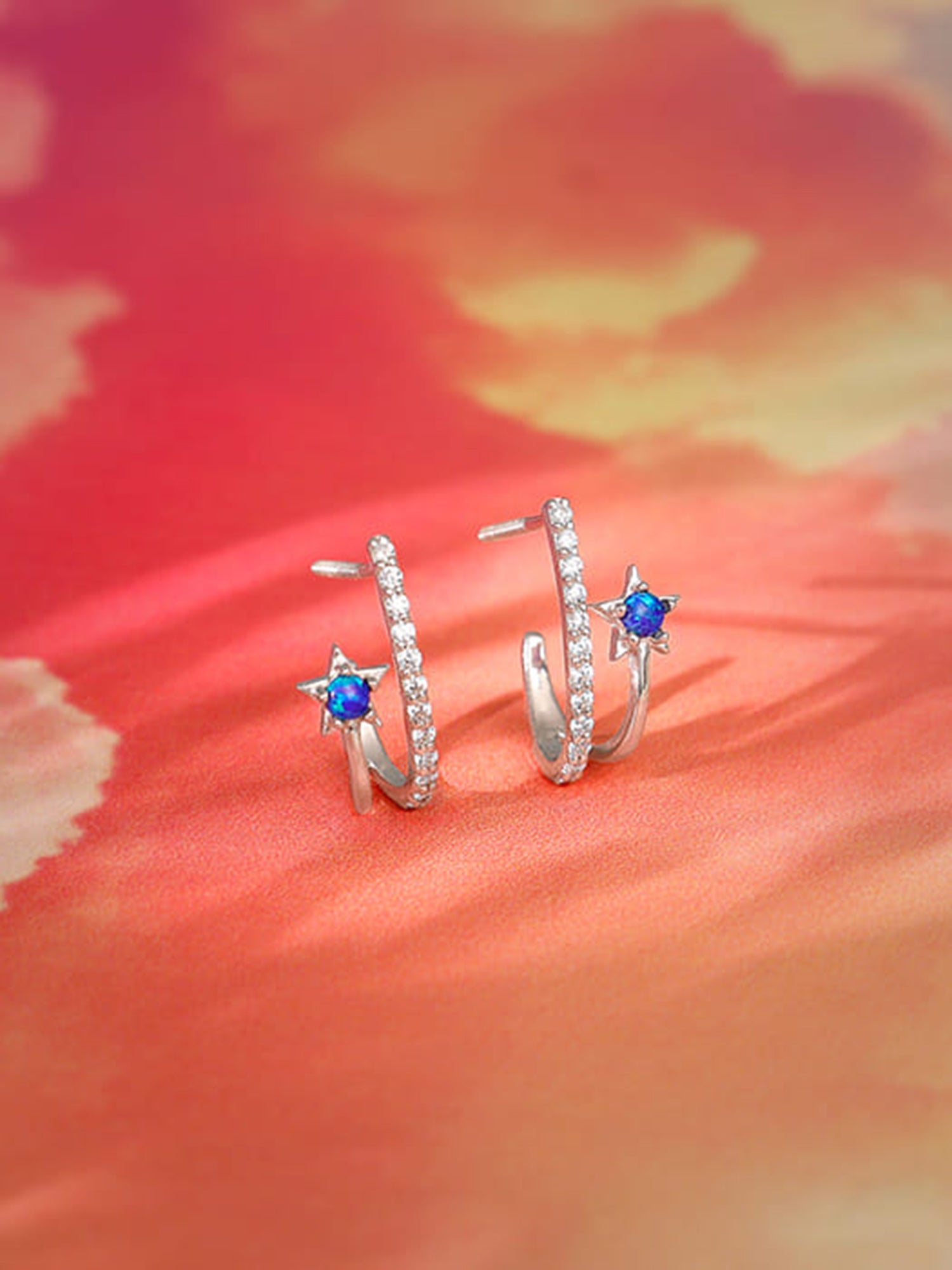 Silver Azure Aura Earrings