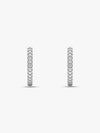 Silver Zircon Twinkling Hoop Earrings