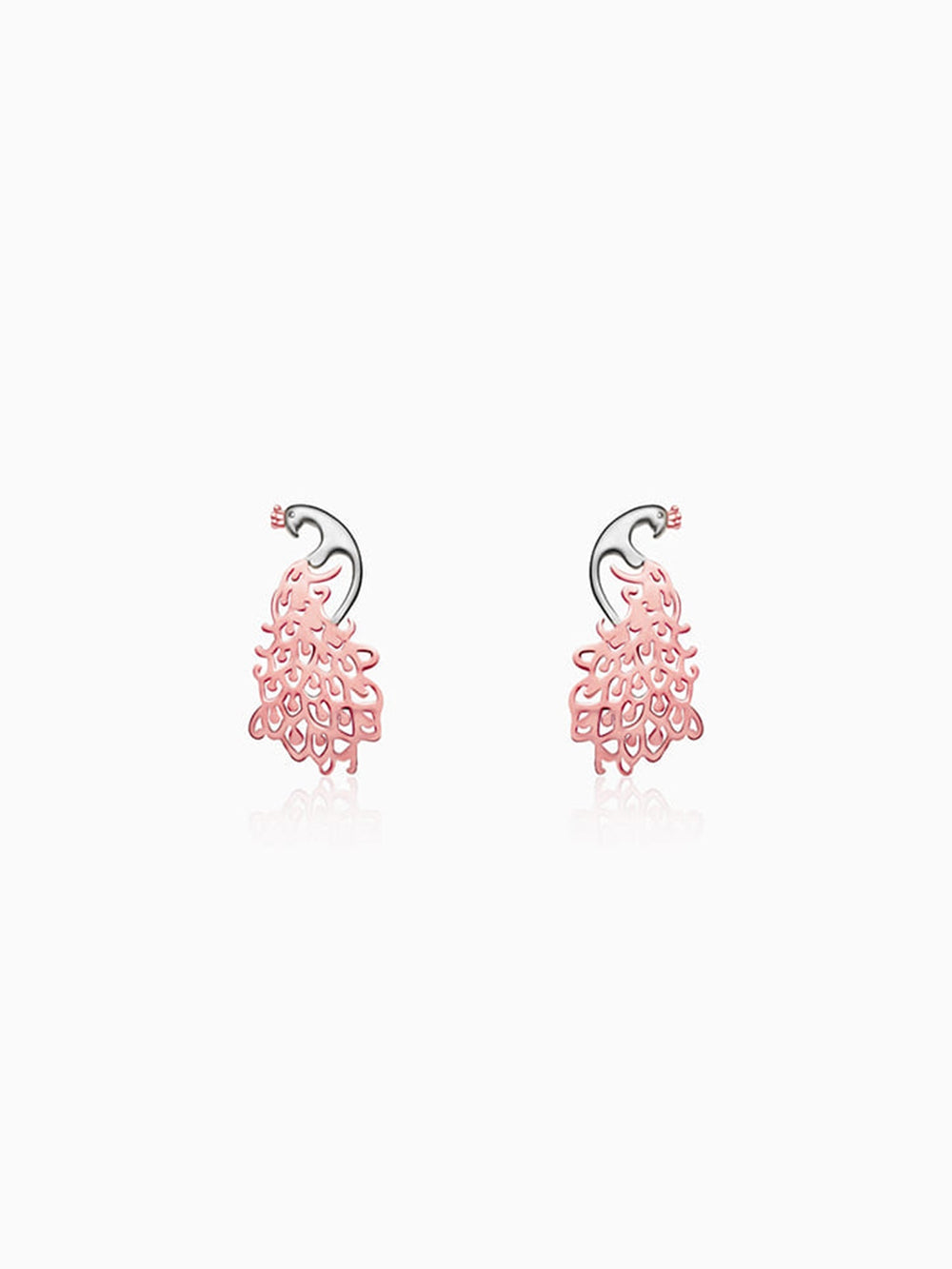Rose Gold Peacock Earrings