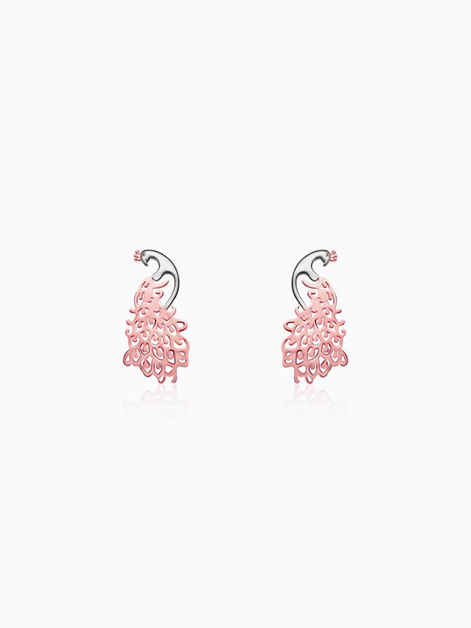 Rose Gold Peacock Earrings