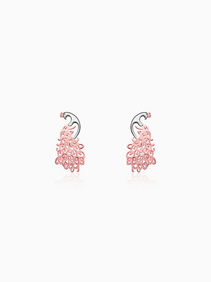 Rose Gold Peacock Earrings
