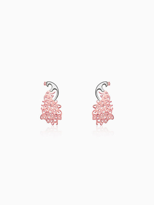 Rose Gold Peacock Earrings