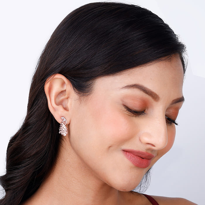 Anushka Sharma Rose Gold Peacock Earrings