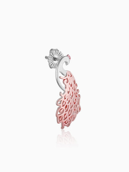Rose Gold Peacock Earrings