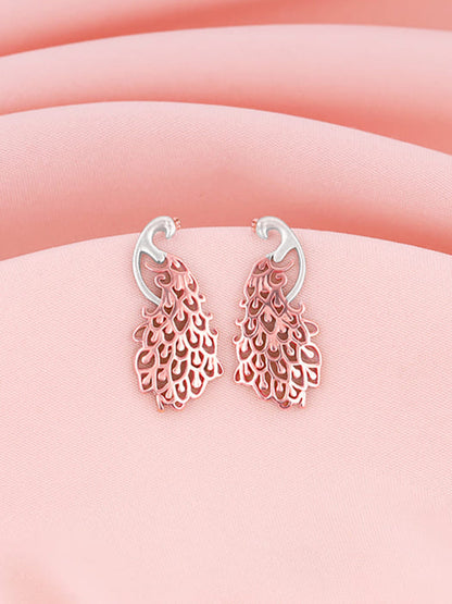 Rose Gold Peacock Earrings