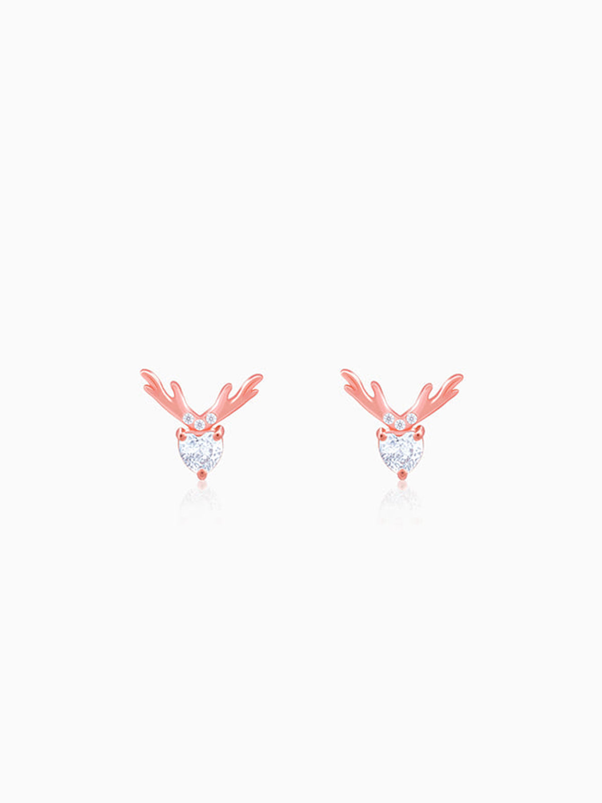 Rose Gold Deer Sparkle Earrings