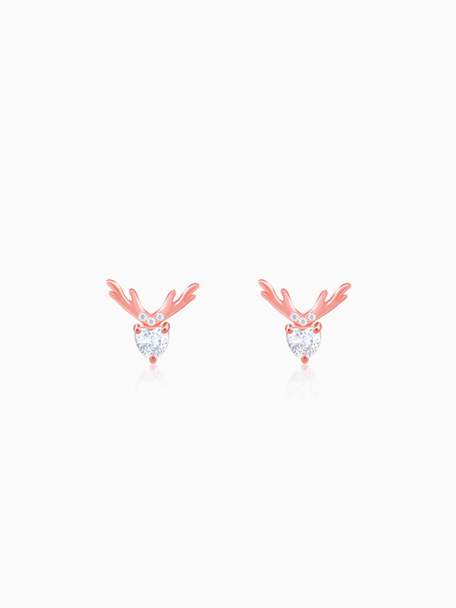 Rose Gold Deer Sparkle Earrings