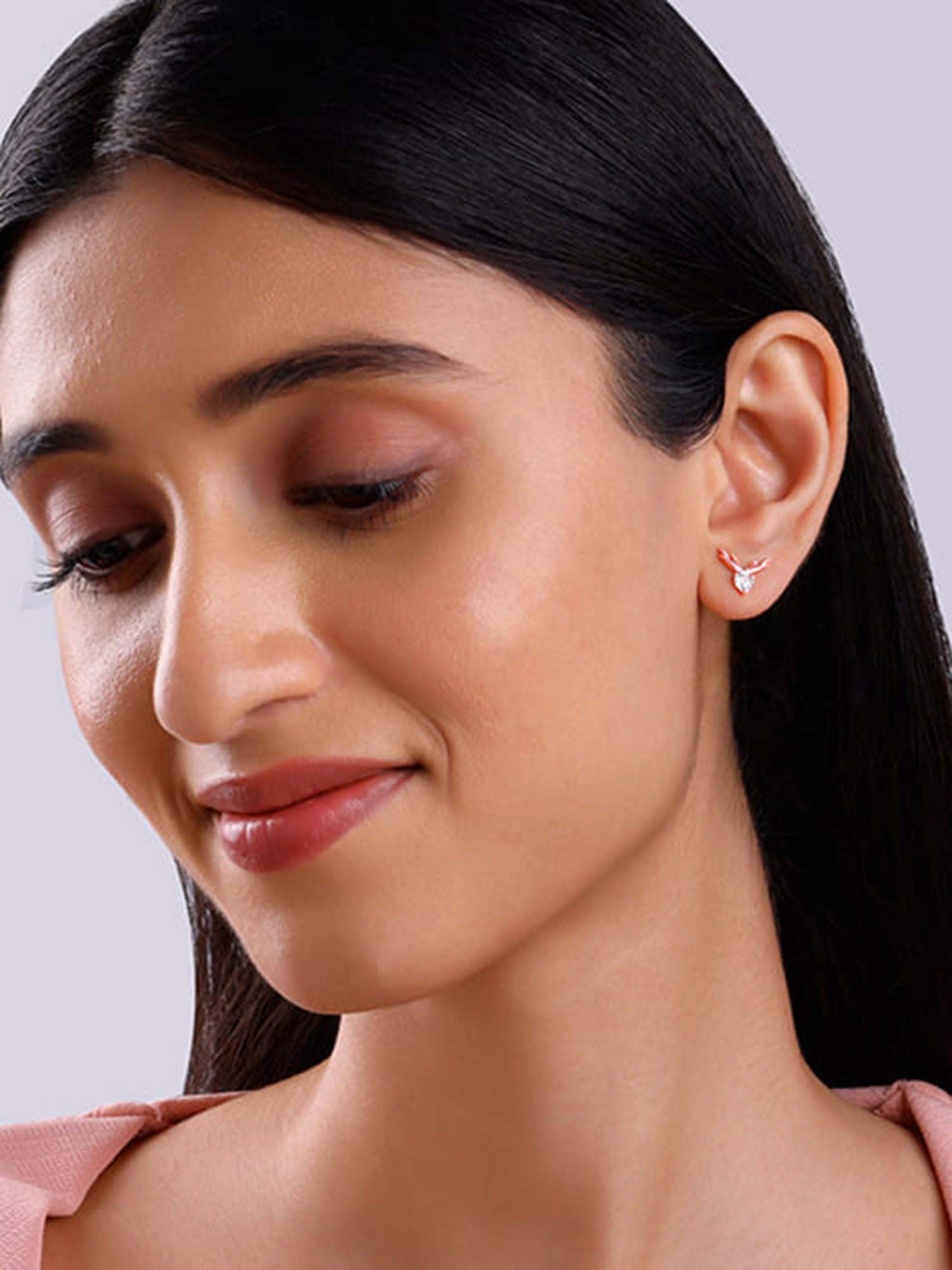 Rose Gold Deer Sparkle Earrings