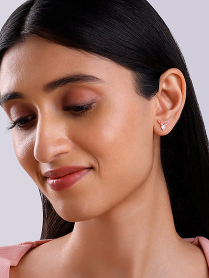 Rose Gold Deer Sparkle Earrings