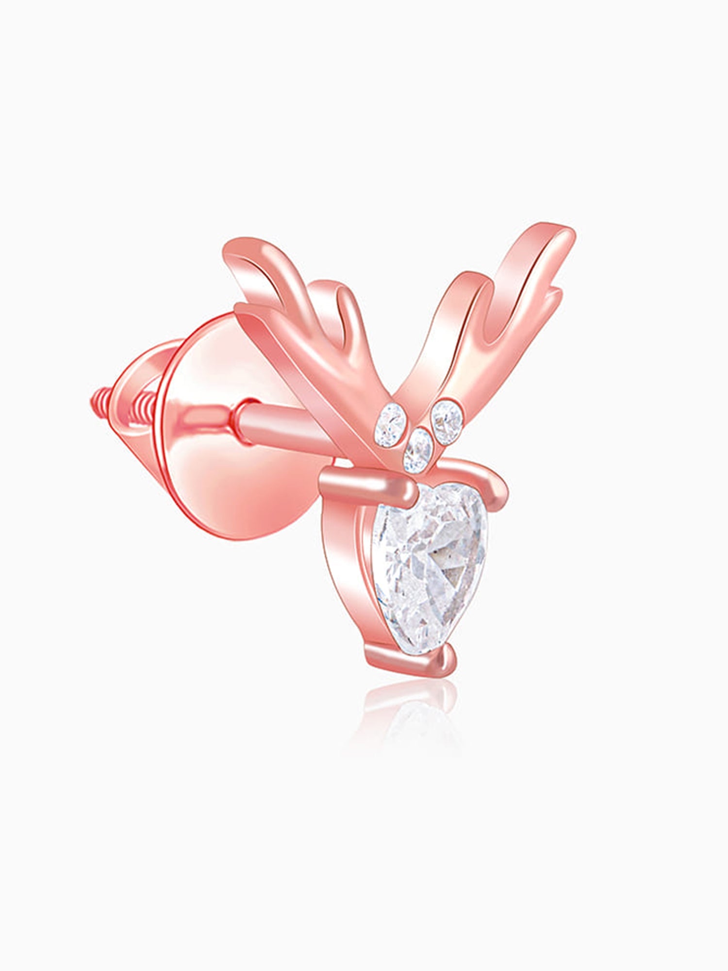 Rose Gold Deer Sparkle Earrings