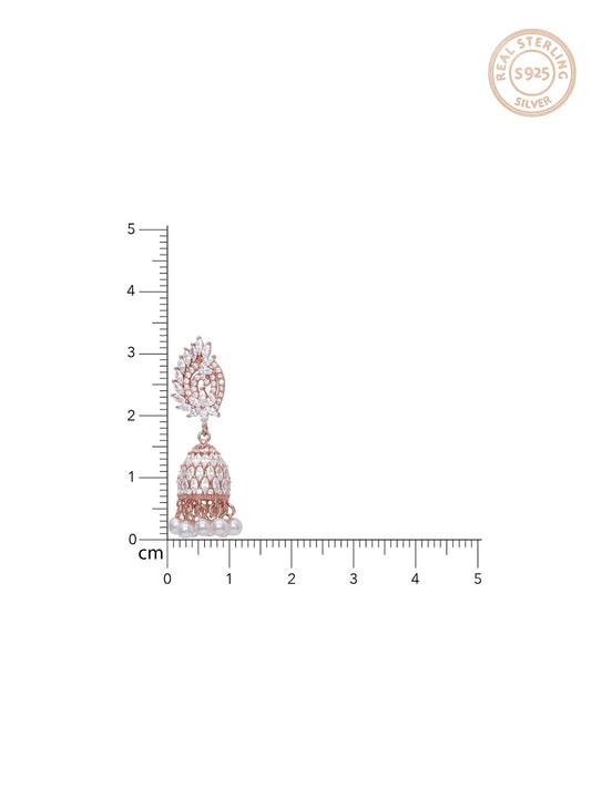 Rose Gold Teardrop Jhumki