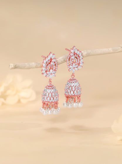 Rose Gold Teardrop Jhumki