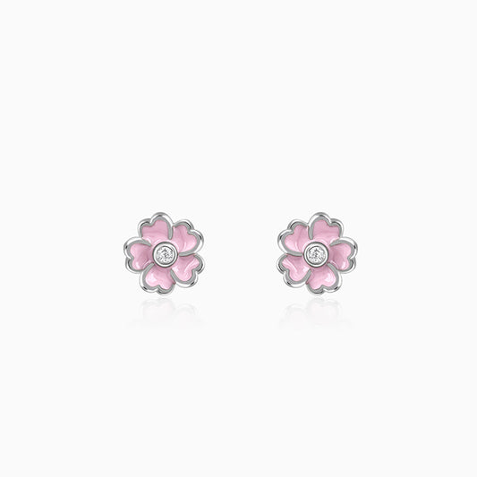 Silver Flower Fling Kids Earrings