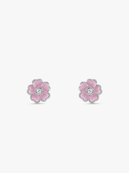Silver Flower Fling Kids Earrings