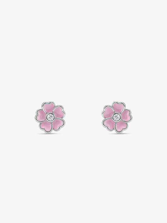 Silver Flower Fling Kids Earrings