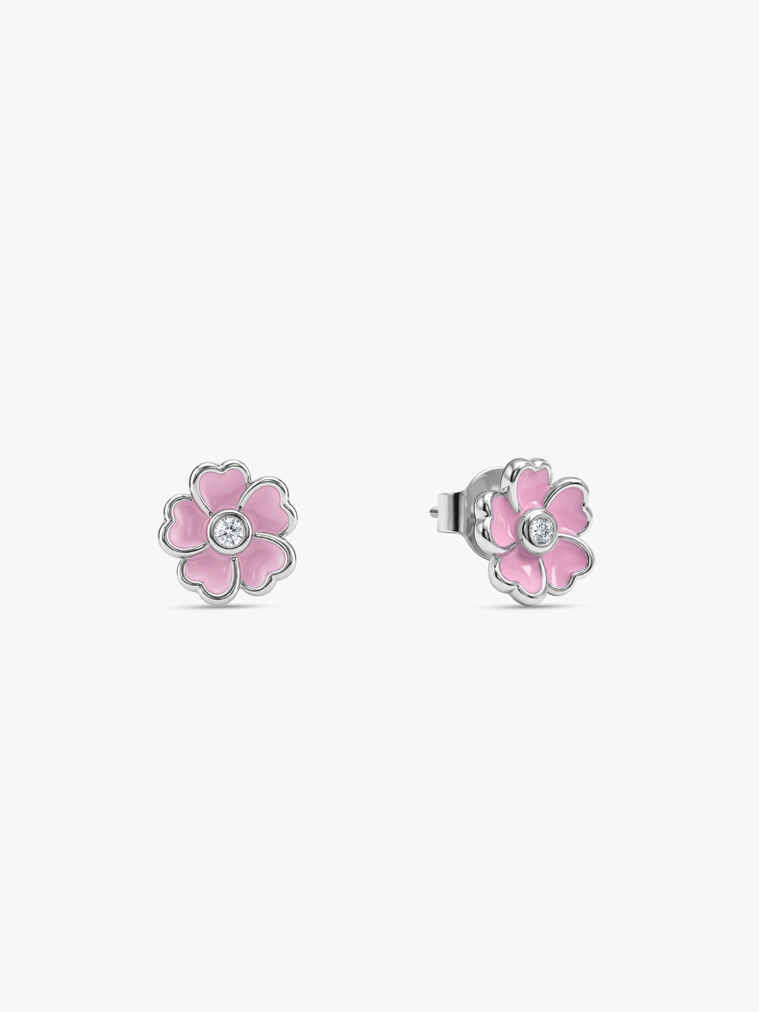 Silver Flower Fling Kids Earrings