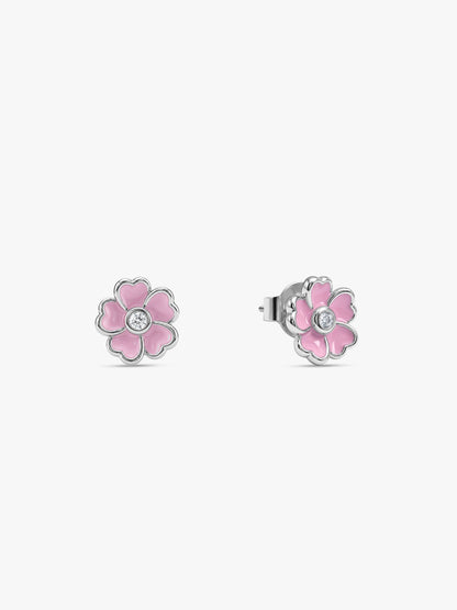 Silver Flower Fling Kids Earrings