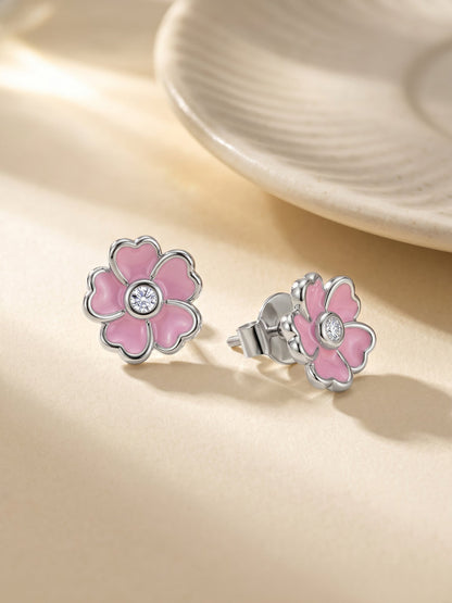 Silver Flower Fling Kids Earrings