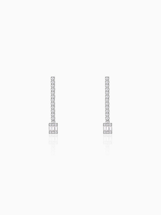 Silver Shine Line Earrings