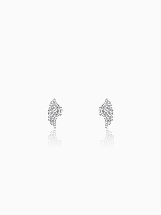 Silver Glittering Wing Earrings
