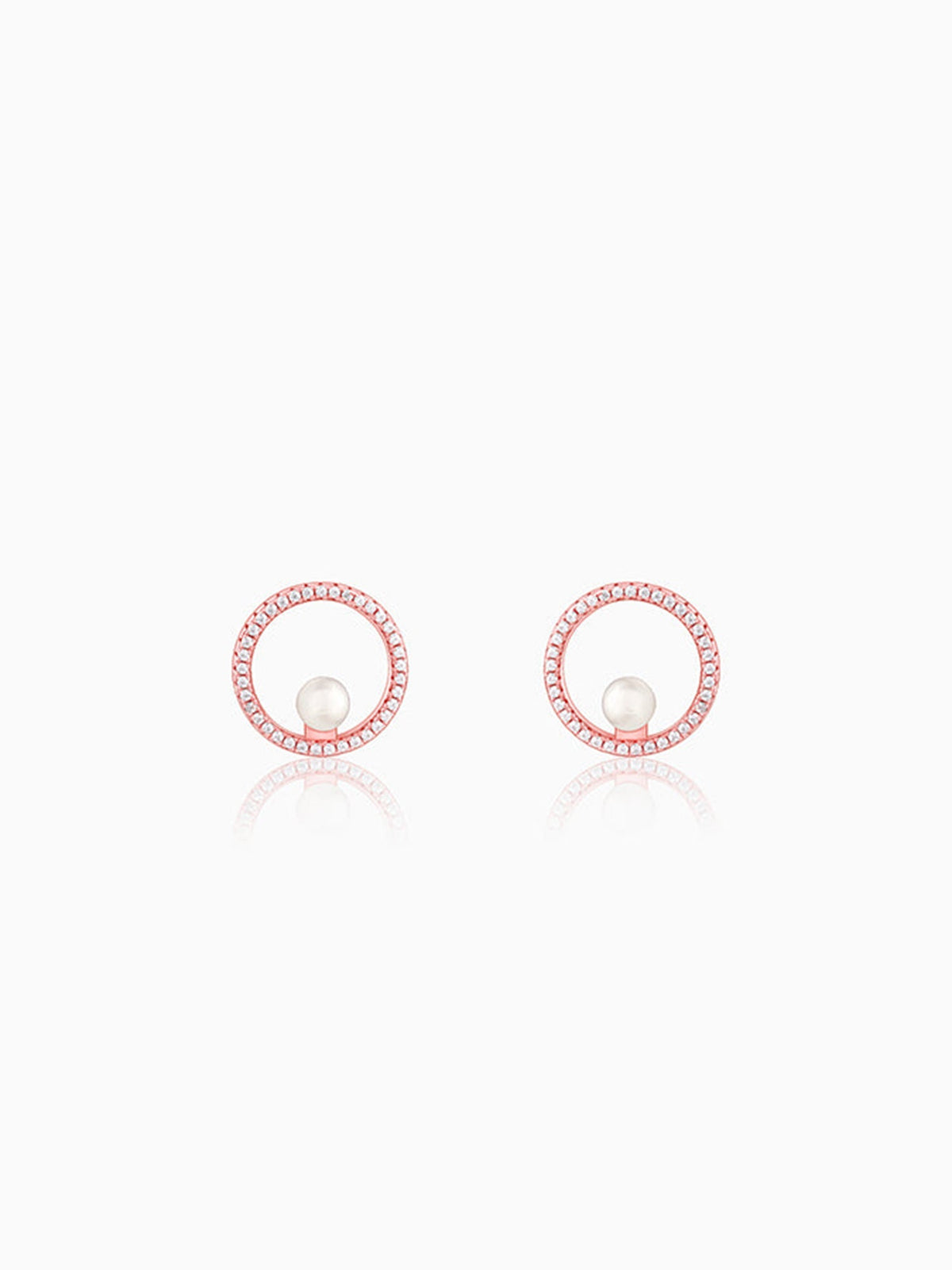Rose Gold Pearl Halo Earrings