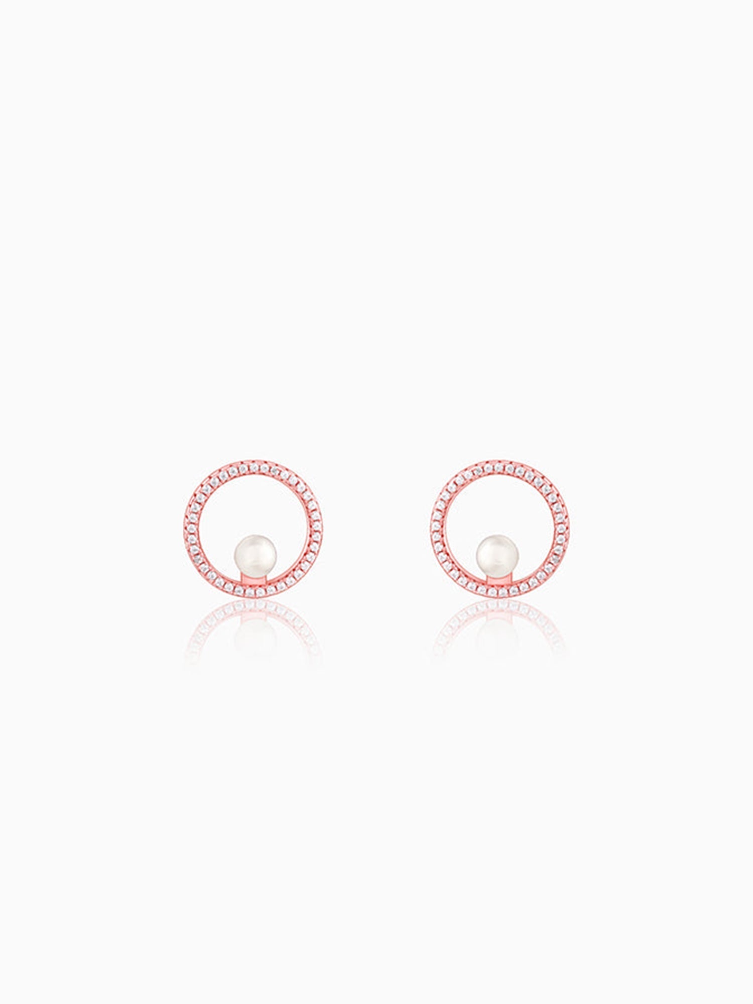 Rose Gold Pearl Halo Earrings