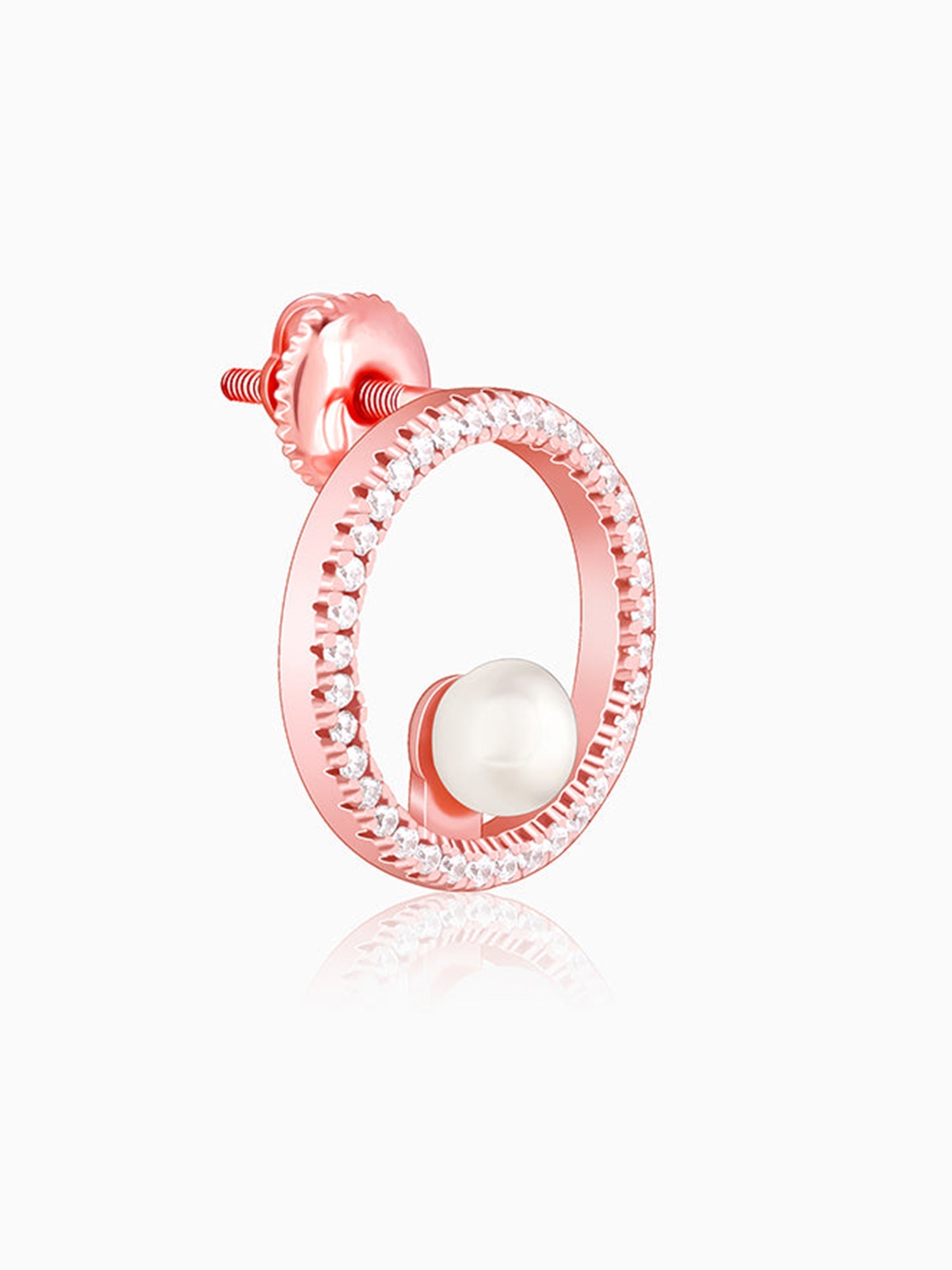 Rose Gold Pearl Halo Earrings