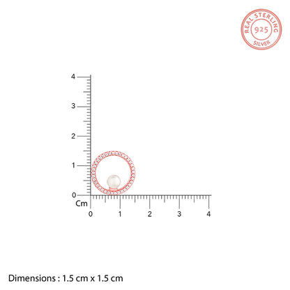 Rose Gold Pearl Halo Earrings