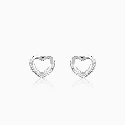 Silver Jolly Heart Studs