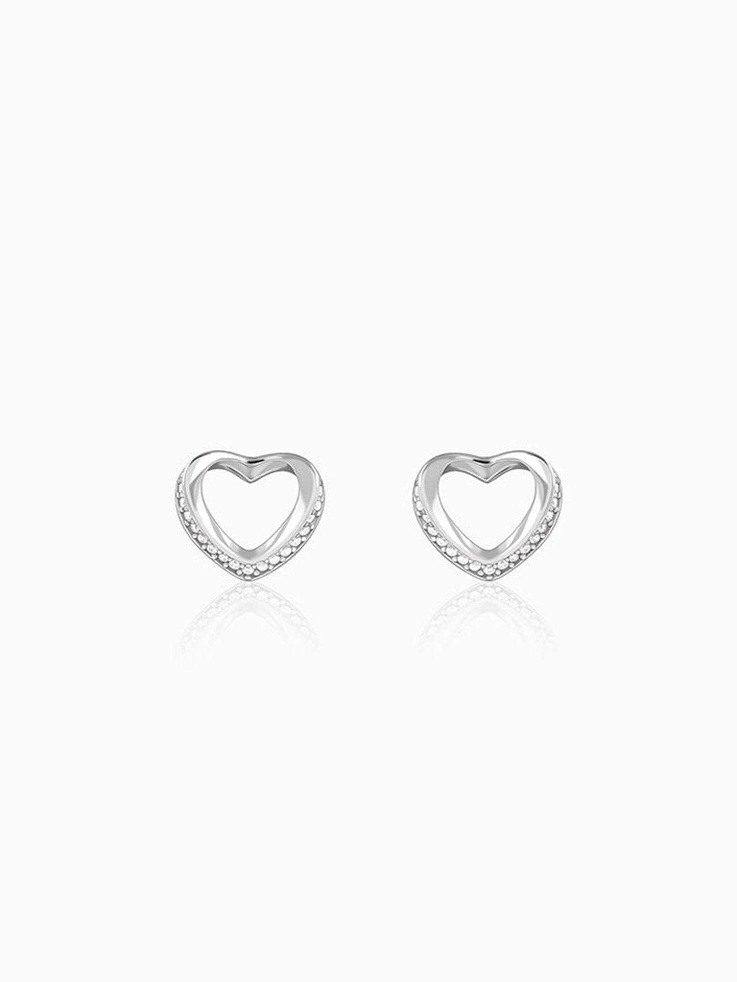 Silver Jolly Heart Studs