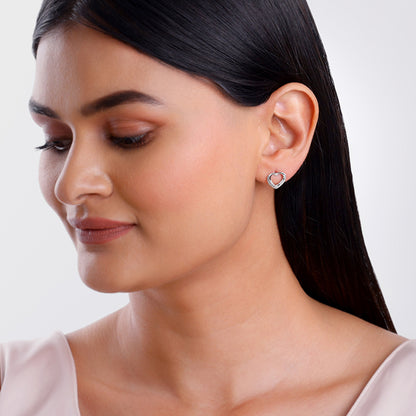 Silver Jolly Heart Studs