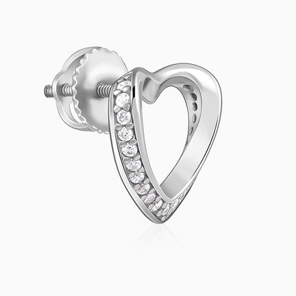 Silver Jolly Heart Studs