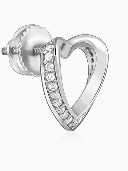 Silver Jolly Heart Studs
