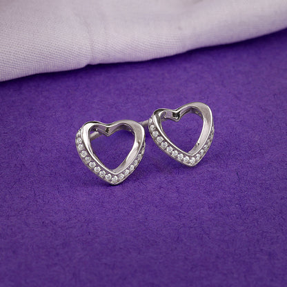 Silver Jolly Heart Studs