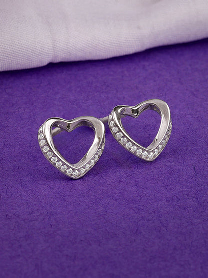Silver Jolly Heart Studs