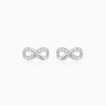 Silver Endless Infinity Studs