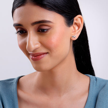 Silver Endless Infinity Studs