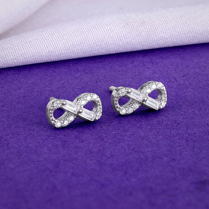 Silver Endless Infinity Studs