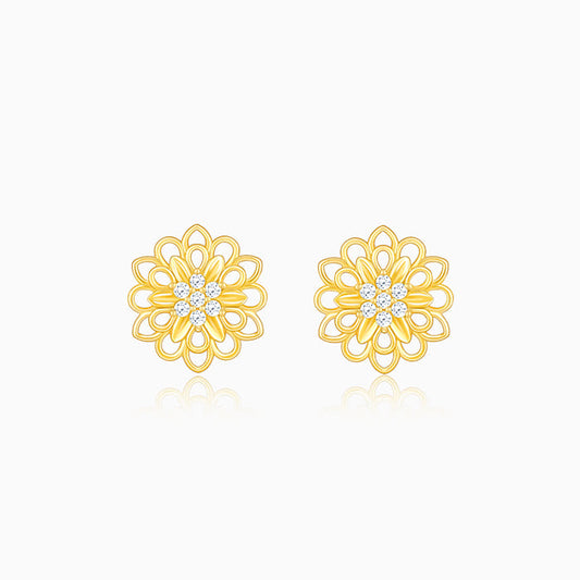 Anushka Sharma Golden Blooming Flower Stud Earrings