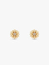 Golden Blooming Flower Stud Earrings
