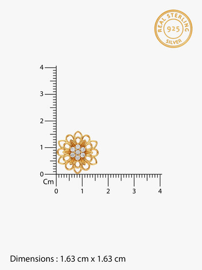 Golden Blooming Flower Stud Earrings