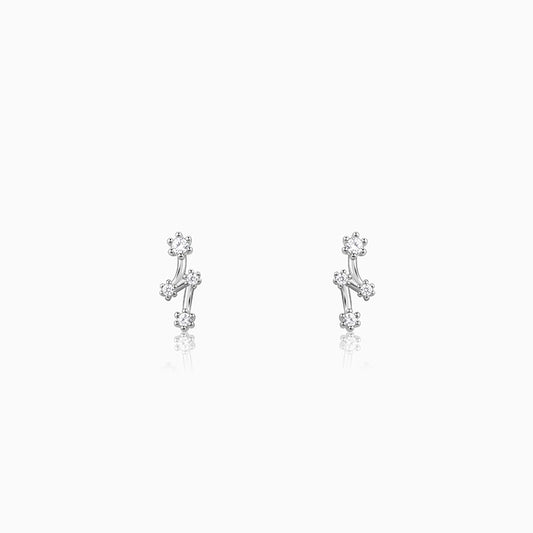 Silver Classy Glitter Earrings
